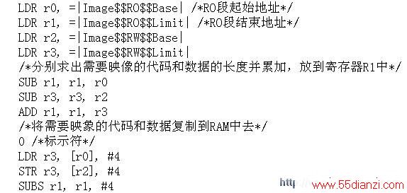 将ROM中的代码和数据搬移到RAM中