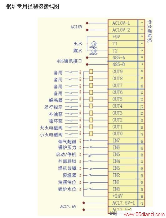 锅炉专用控制器接线图
