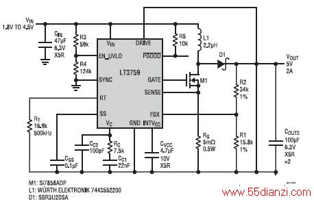 ͼ 4ѹתɴ 1.8V~ 4.5V  5V/2A 