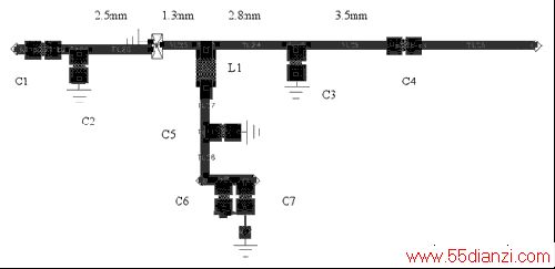 ͼ2. ƥ·ͼ(0.4mm·Ϊ50Ω