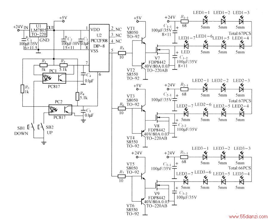 PIC12F508ɵLEDȿƵ·