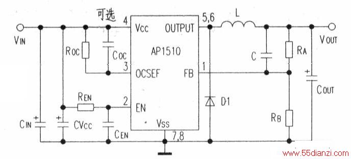 нѹʽDC/DC任AP1510Ӧõ·