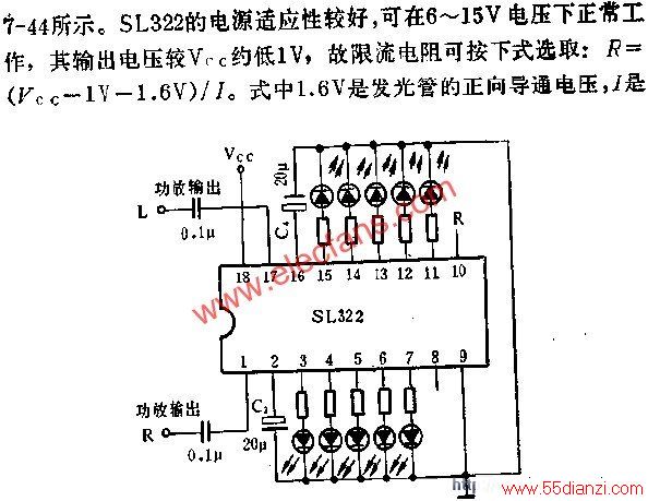 SL322˫·λLEDƽʾ·Ӧ  www.55dianzi.com