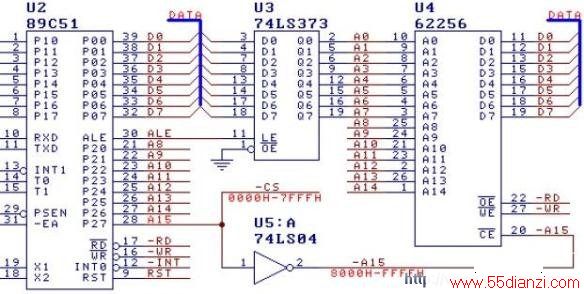 ͼ3 CH371MCS-51ϵеƬĽӿڵ·