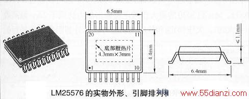 LM25576ʵͼΡкγߴͼ