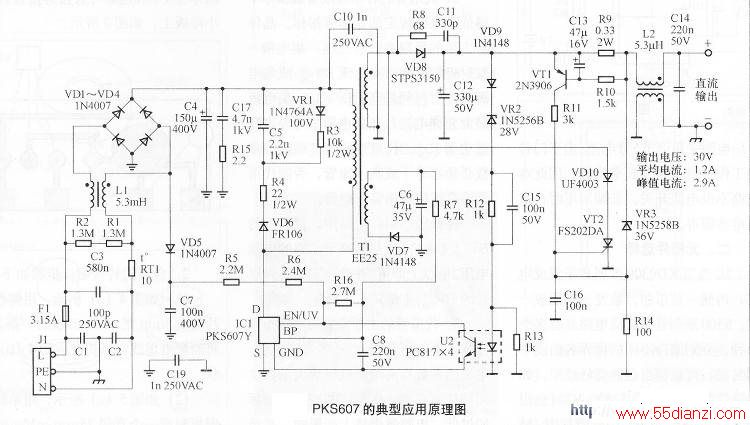 PKS607典型应用电路图