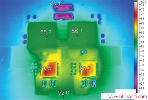 ͼ 3ͼ 1 ʾ·ȳͼfSW = 400kHzVIN = 12VVOUT = 1.2VIOUT = 60A¶Ϊ 21°C