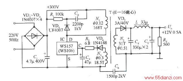 12V/0.5AѹԴ·
