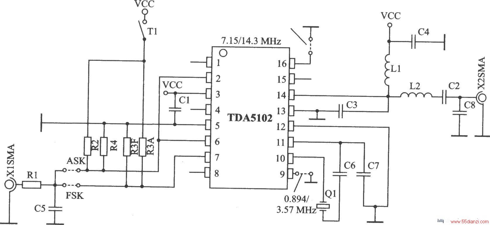 TDA5102 ASK/FSK 915 MHz