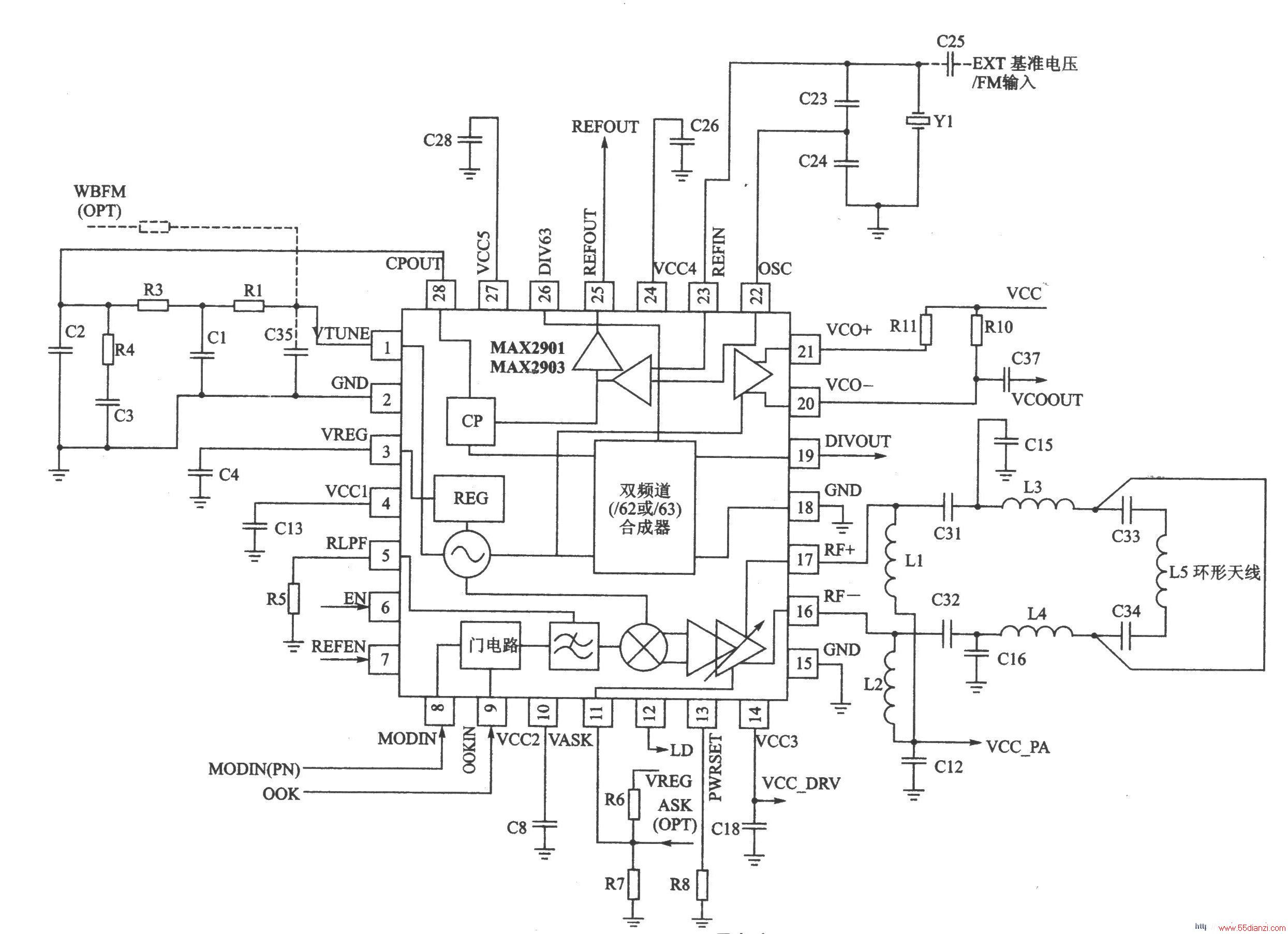 MAX2900/2901/2902 BPSK/ ASK/OOK 915/868 MHz