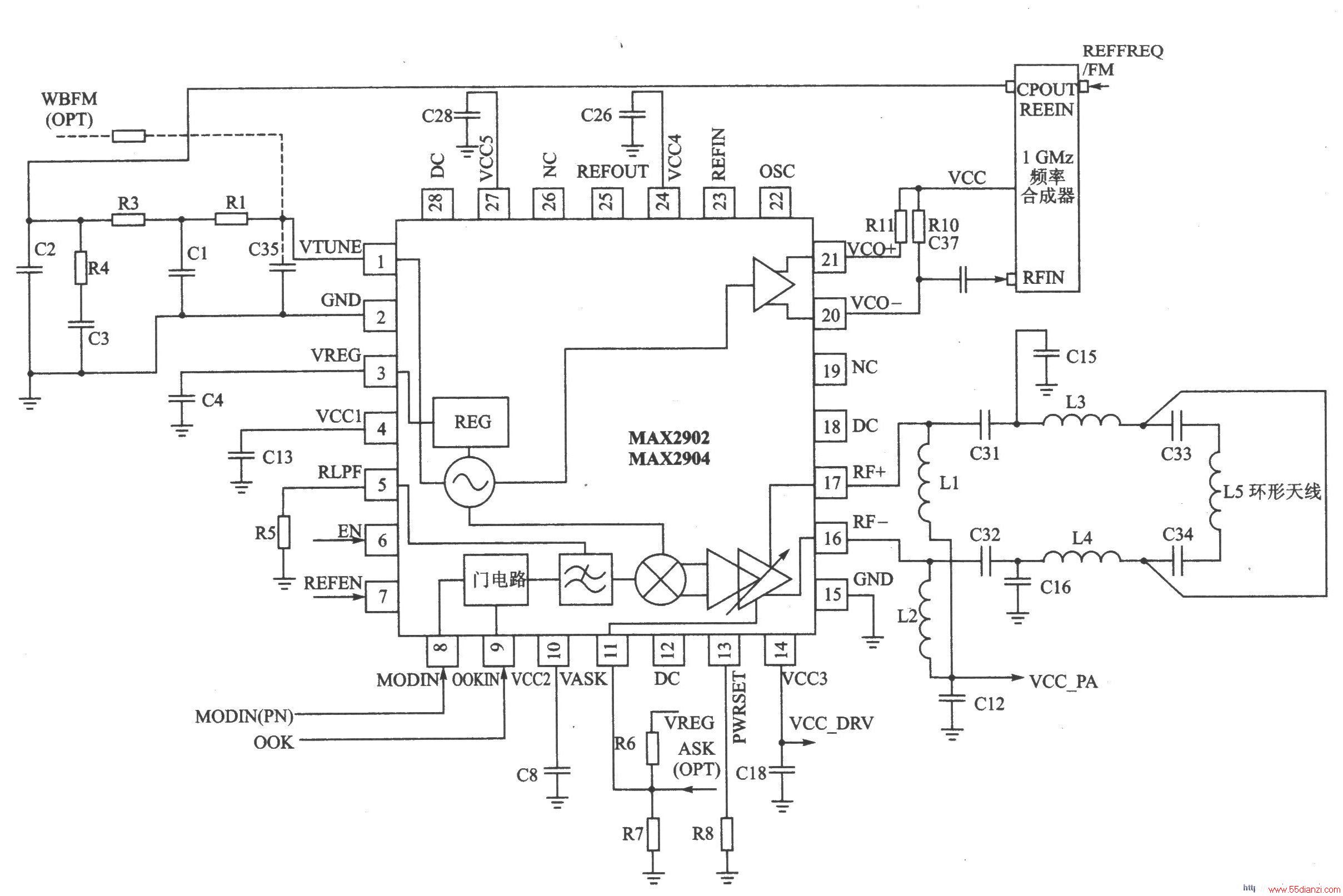 MAX2900/2901/2902 BPSK/ ASK/OOK 915/868 MHz