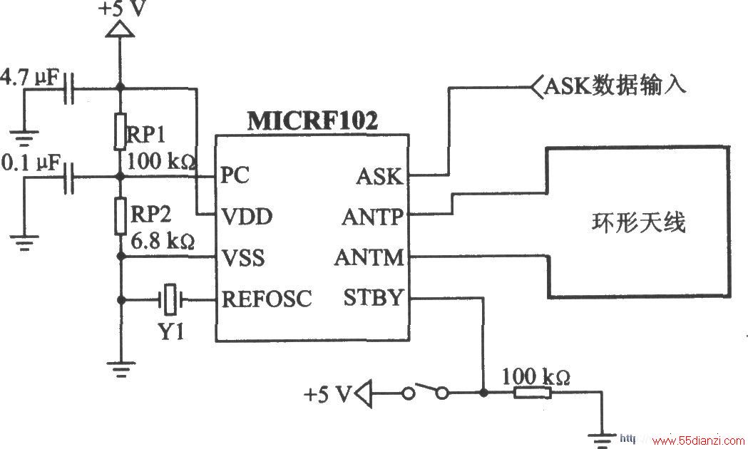 MICRFl02 ASK 470300 MHz