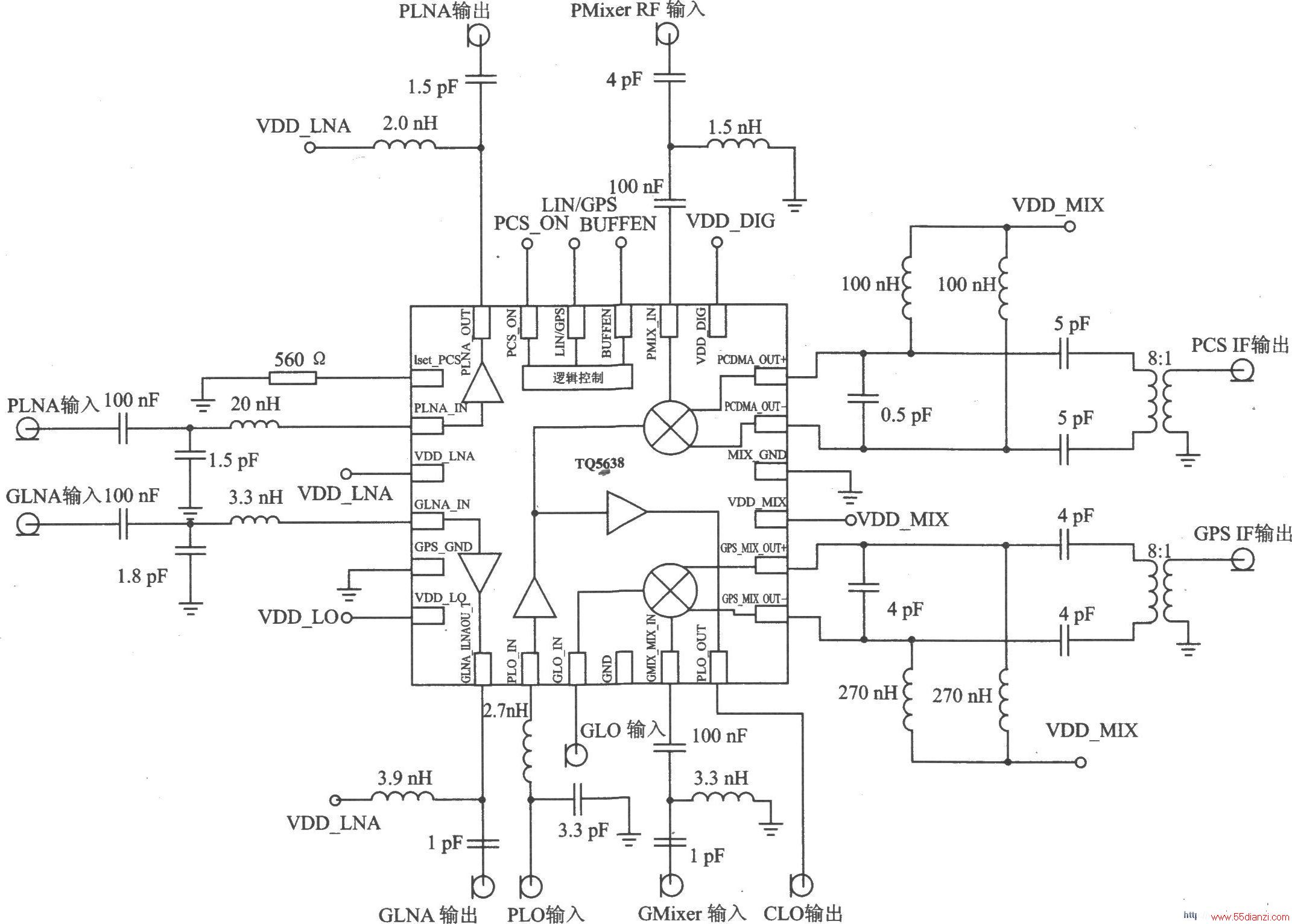 TQ5638 KPCS CDMA/GPS 2090  1620 MHz˫ģʽ