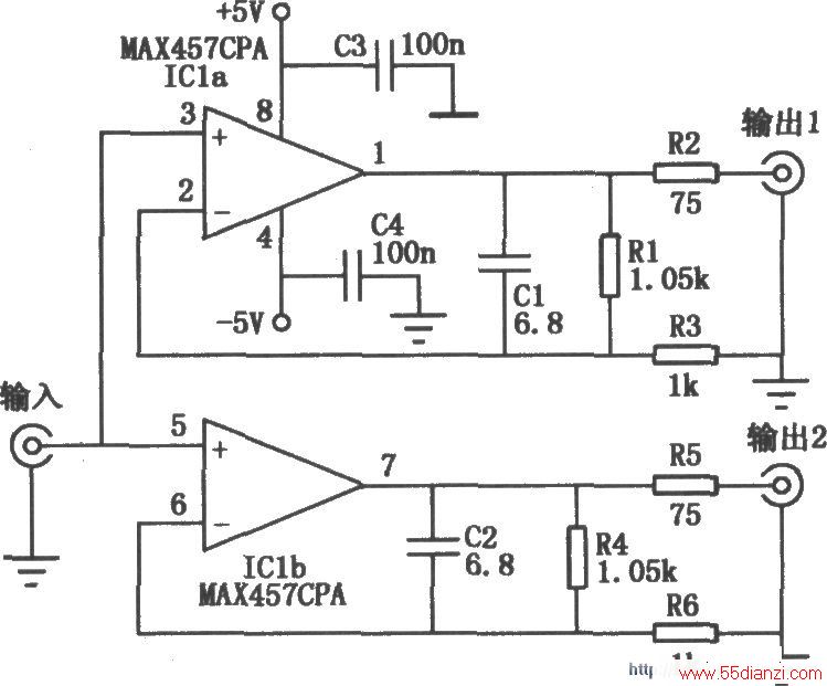 MAX457ɵ˫·ƵŴ·