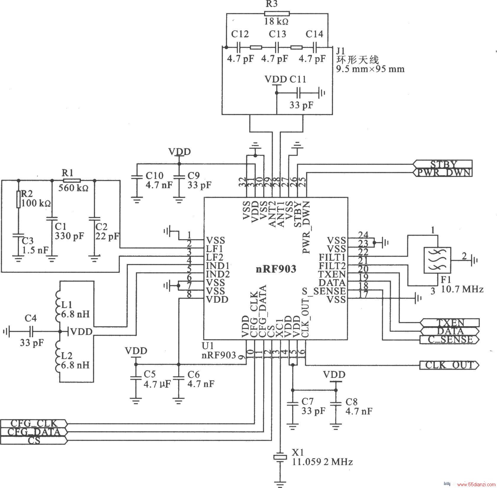nRF903 GMSK/GFSK 950430 MHzշ