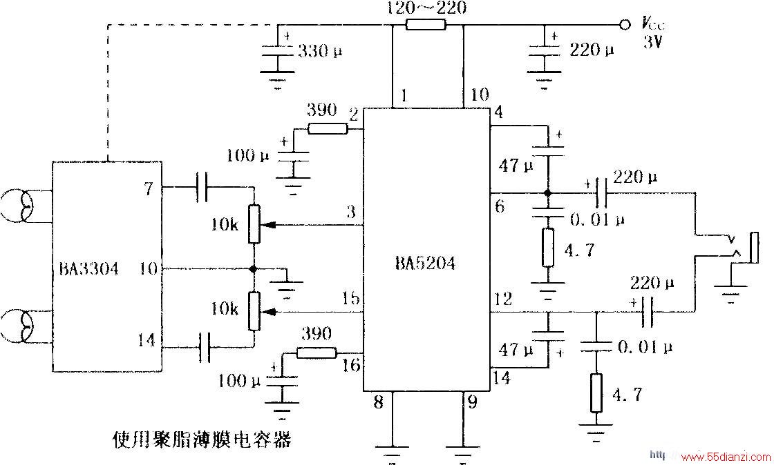 BA5204/5204F 3V˫ƵʷŴĵӦõ·