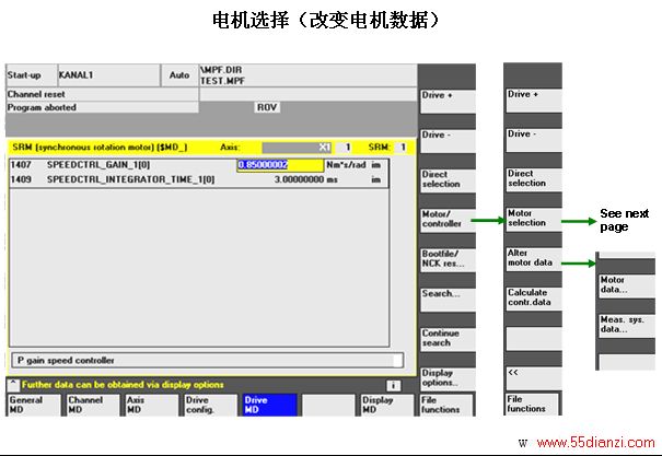 810D配置选电机
