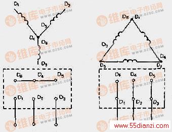 ͼΪཻ綯ߵ·ͼһཻ綯߼϶綯ΪͽӷʱD6D4D5ӡD1D2D3ӵԴνӷʱD6D1ӣD4D2ӣD5D1ӣȻD1D2D3ӵԴ