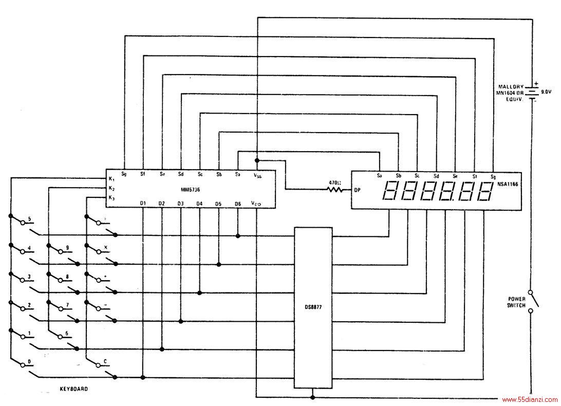 Ұ뵼幫˾DS8877·ͼʾ6λֵʱΧ550mAҪõԴ乤ѹ4.5V6VҲ9V