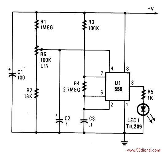 ѹʹU1񵴣LED1˸R6ҪĶ·ƽ