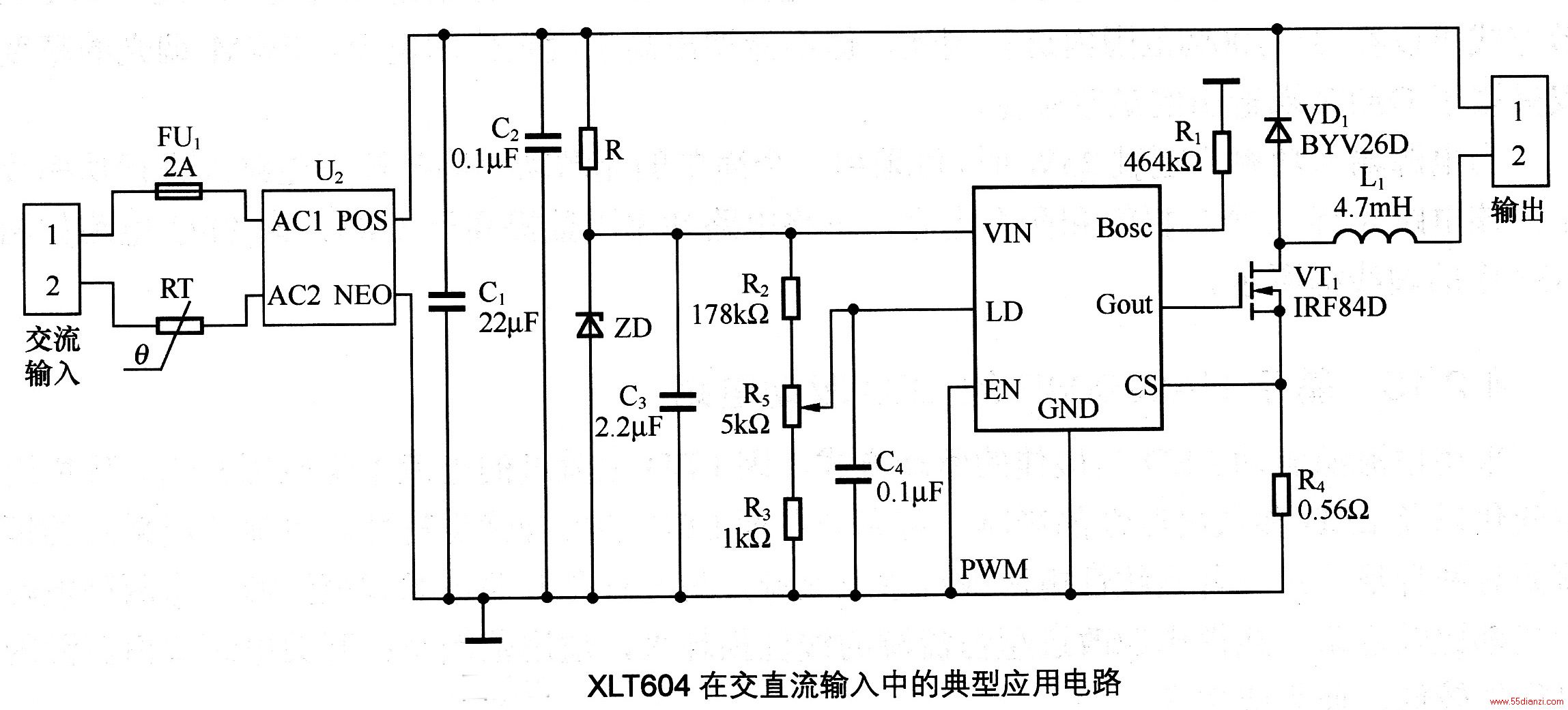 XLT604ǲBICMOSƵPWMЧLEDDC8450VѹΧھЧLEDоƬԸߴ300kHzĹ̶ƵⲿMOSFETƵʿⲿ̾ⲿLEDɲúʽƣԱֺ㶨ȲLEDĿɿԣֵⲿȡ仯ΧΪ1AXLT604LEDʱͨⲿƵѹԵȣͨⲿƵPWMʽLEDȡ
